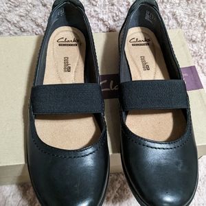 Clark's Medora Ally Mary Jane - Black Leather - Sz 9W